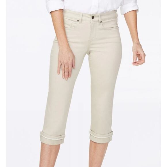 NYDJ Marilyn Straight Crop Jeans Women's size 16 Light Tan - Picture 1 of 5